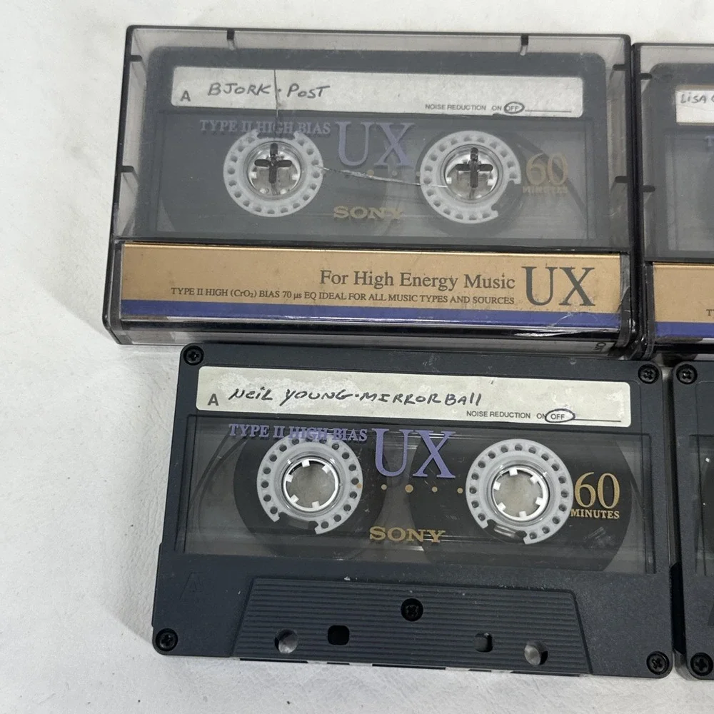 Sony UX 60 Cassette Tapes Type II High Bias Chrome Vintage Audio Used Lot of 4